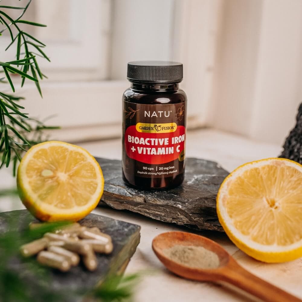 NATU Garden Fusion Bioaktivní železo 20 mg s vitaminem C a piperinem 90 kapslí - náhled 4
