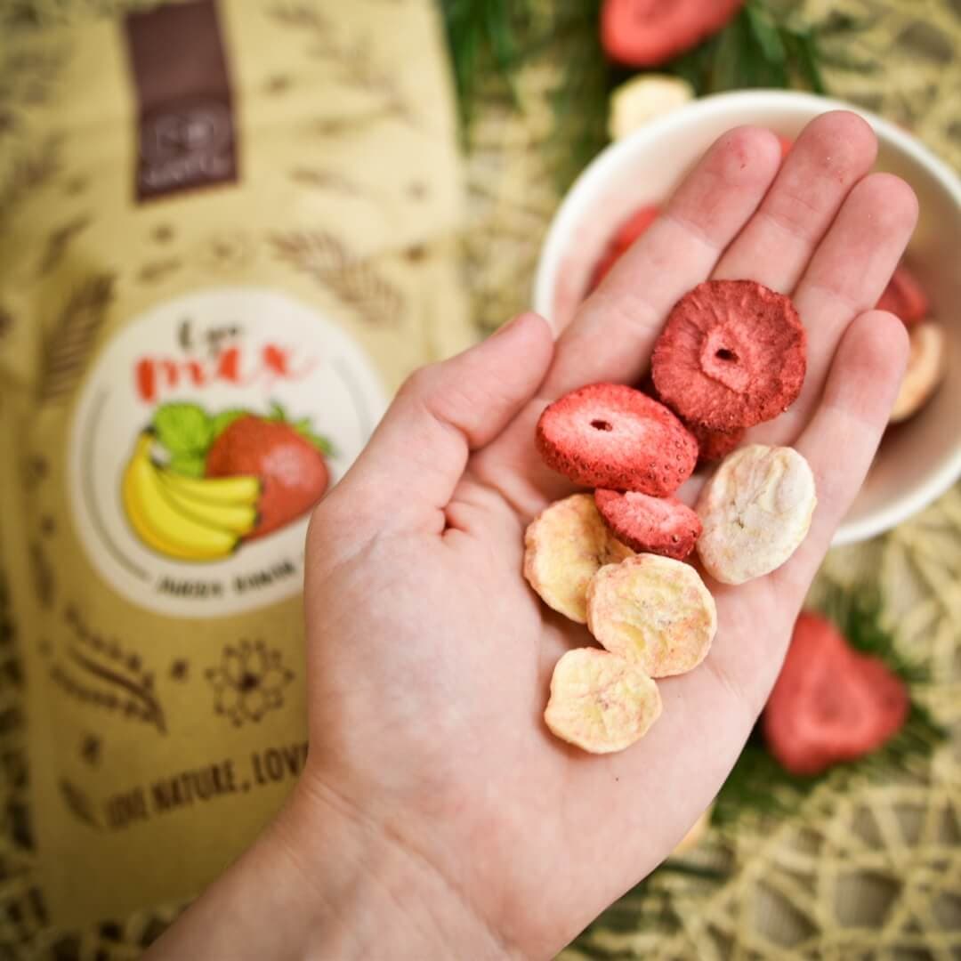 NATU Lyo mix jahoda a banán 3x40g - náhled 3