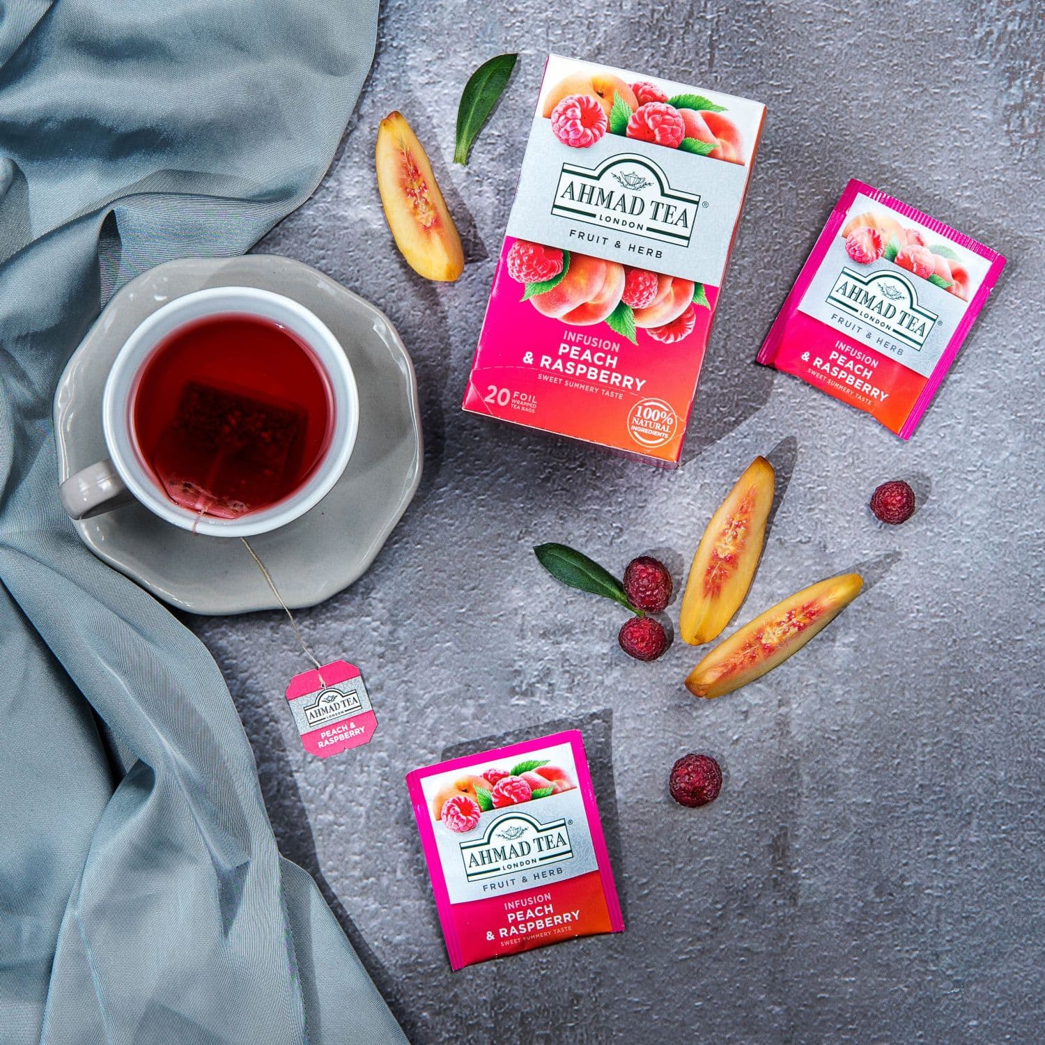 Ahmad Tea | Peach & Raspberry | 20 alu sáčků - náhled 2