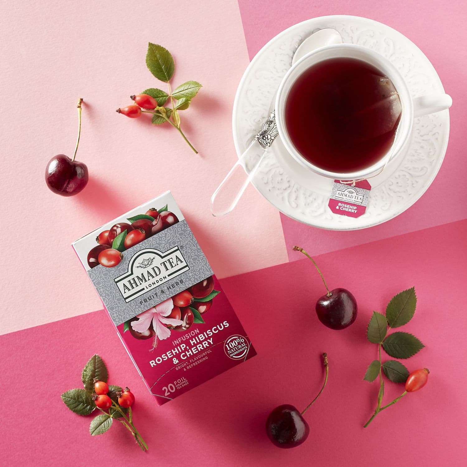Ahmad Tea | Rosehip, Hibiscus & Cherry | 20 alu sáčků - náhled 4