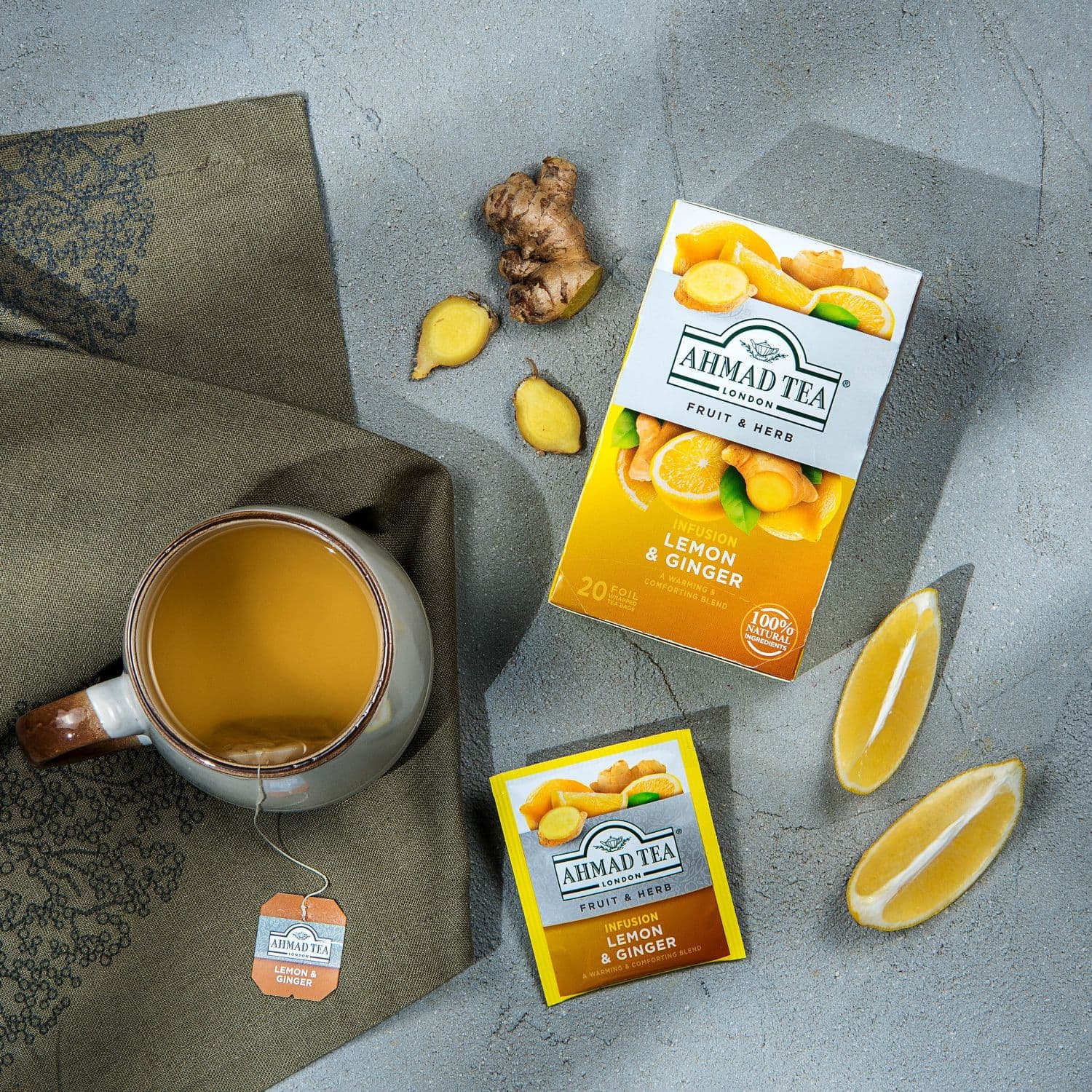 Ahmad Tea | Lemon & Ginger | 20 alu sáčků - náhled 3