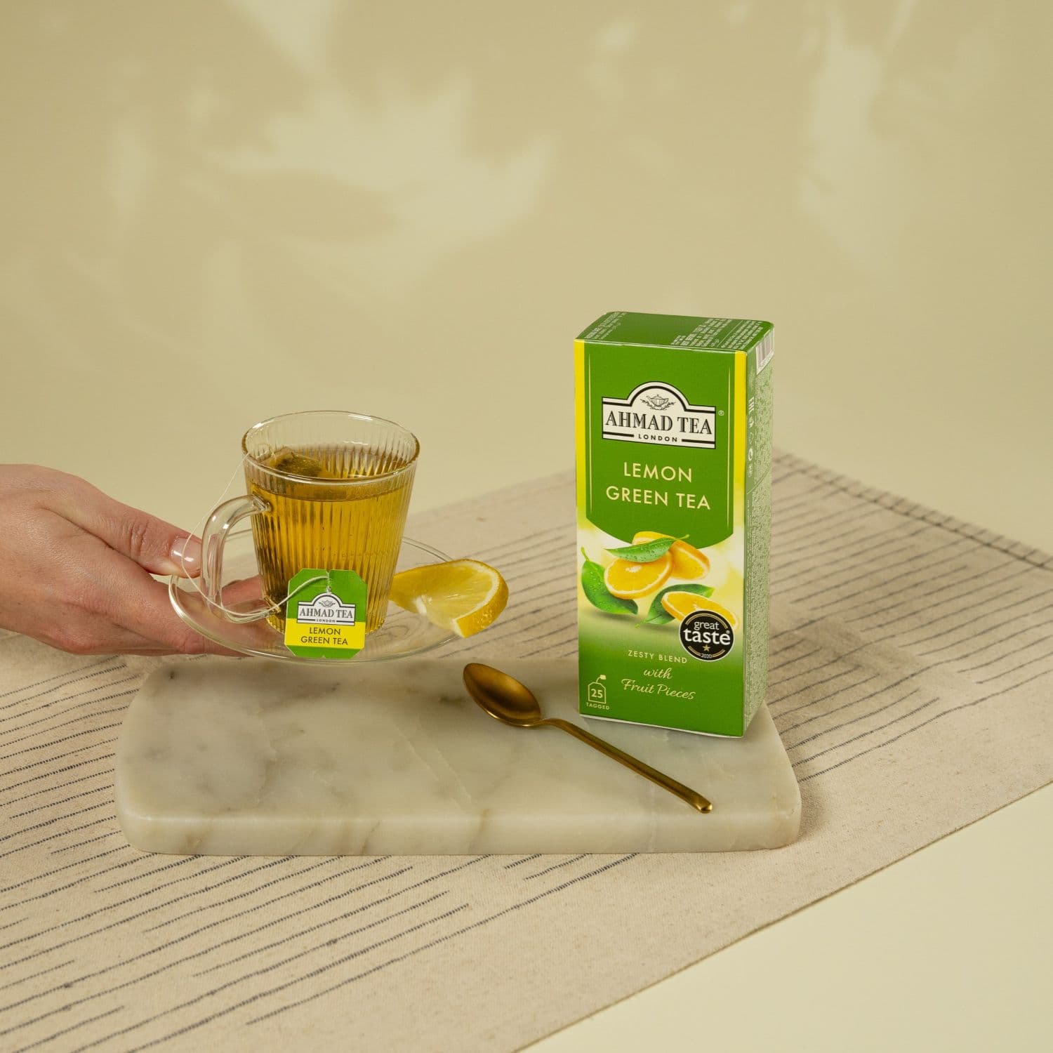 Ahmad Tea Lemon Green Tea | 25 sáčků (s úvazkem) - náhled 2
