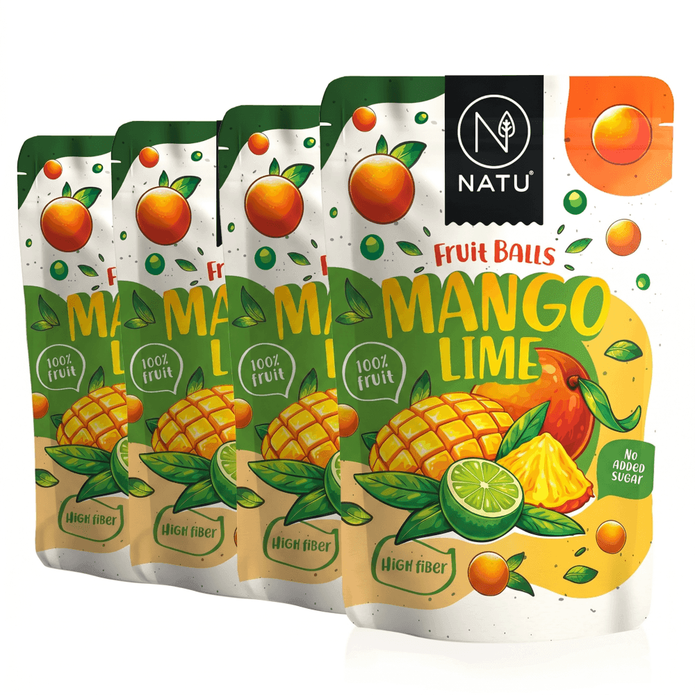 NATU Ovocné kuličky mangové s limetkou 4x90g