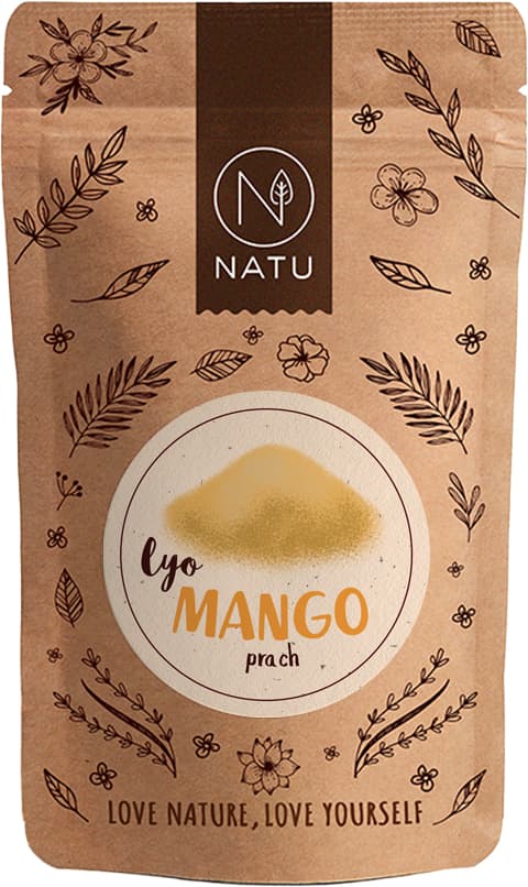 NATU Lyofilizované mango prach se zlomky 80g