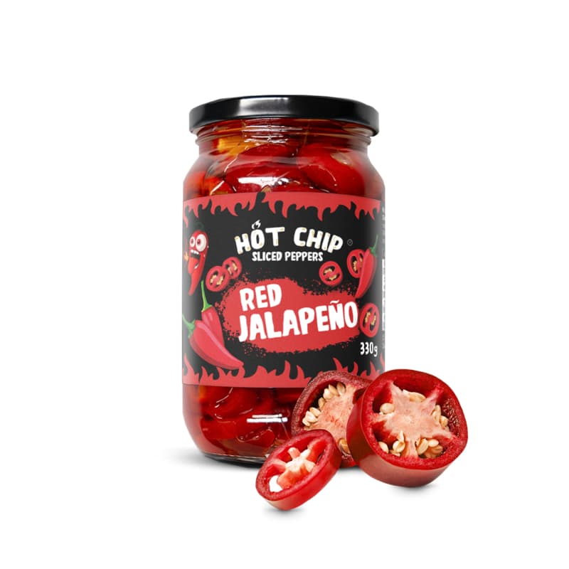 Červené Jalapeño papričky krájené v octovém nálevu – 330g