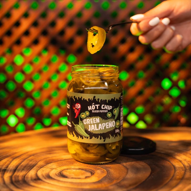 Zelené Jalapeño papričky krájené v octovém nálevu – 330g - náhled 4