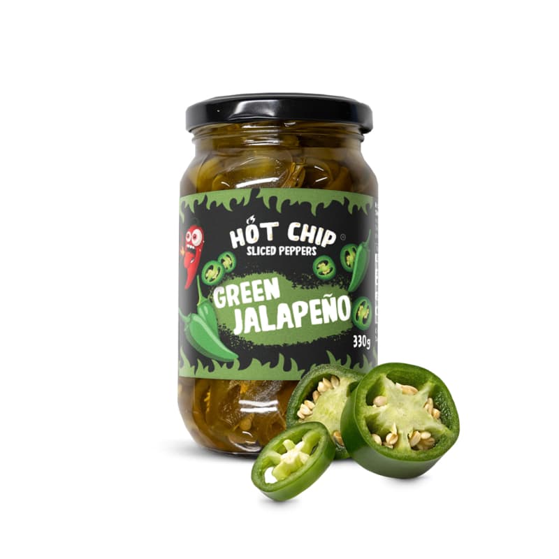Zelené Jalapeño papričky krájené v octovém nálevu – 330g