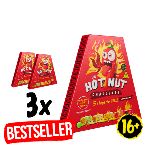 3x HOT-NUT Challenge Trio Pack 24 g (175 Kč/ks)